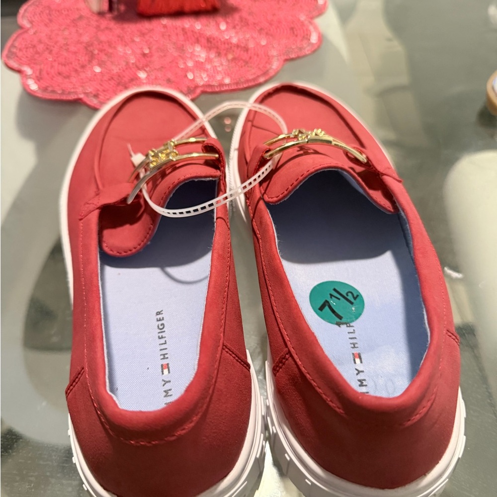 Tommy Hilfiger Kids Red Moccasins